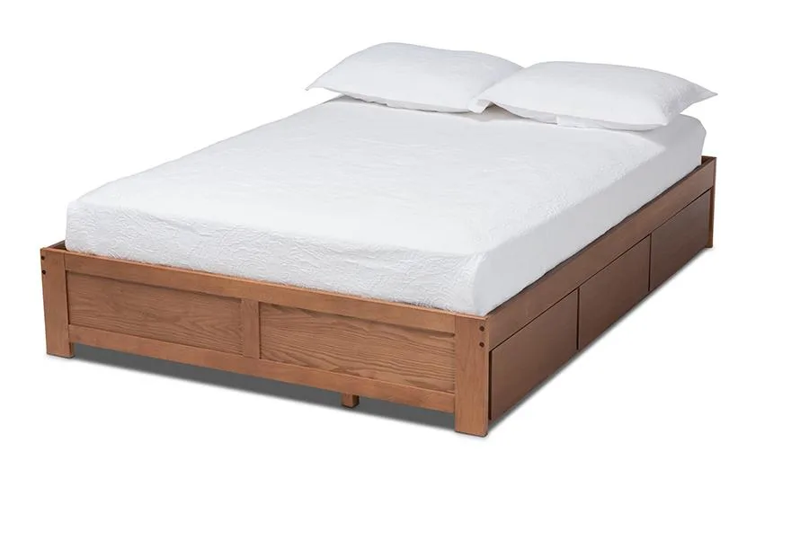 Baxton Studio Baxton Studio Wren Walnut 3-Drawer Full Storage Bed — product photo