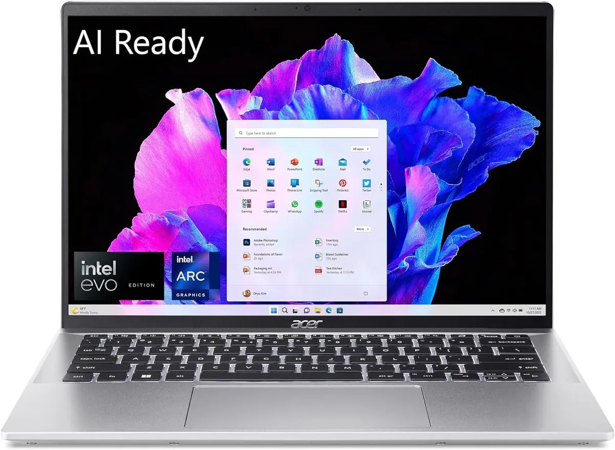 Acer America Acer America Swift Go 14 SFG14-72T-718K laptop Intel Core Ultra 7 155H 16GB LPDDR5X 512GB SSD — product photo