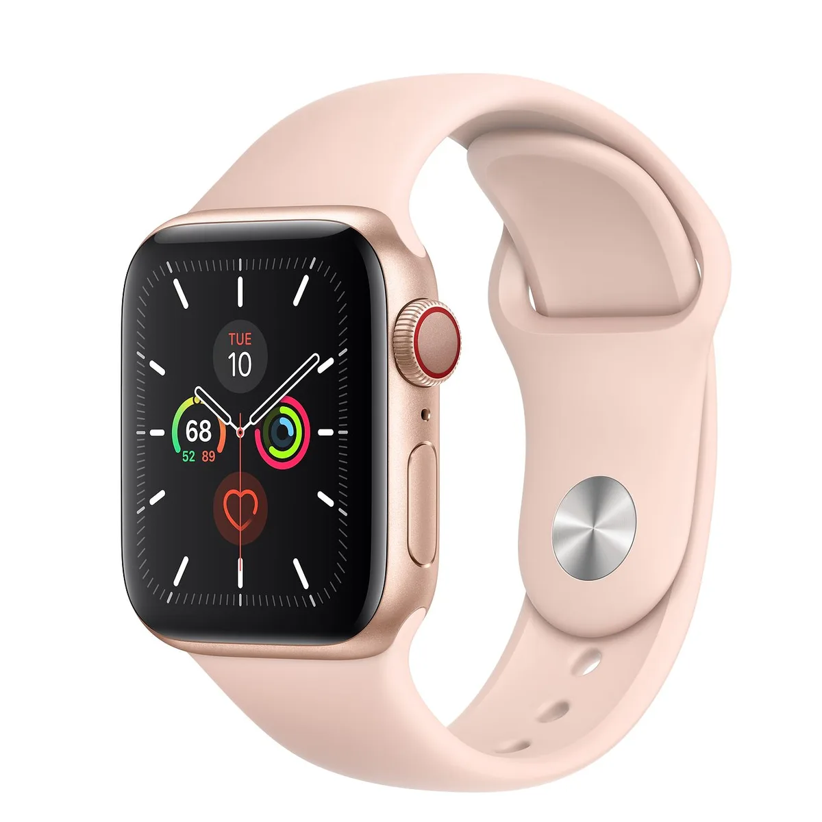 Apple Apple Watch Series 5 GPS Cellular 40mm Gold Pink Sport Band — product photo