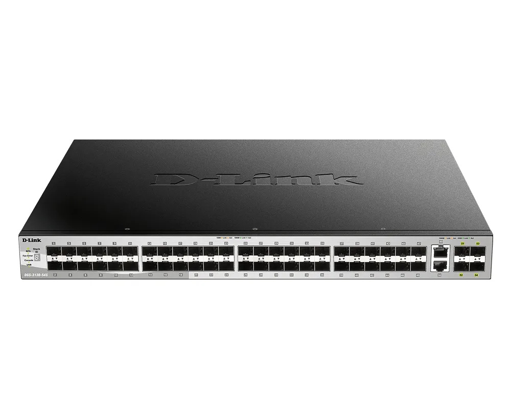D-Link D-Link DGS-3130-54S managed network switch 48 SFP 4 10G SFP+ 2 10GBase-T — product photo