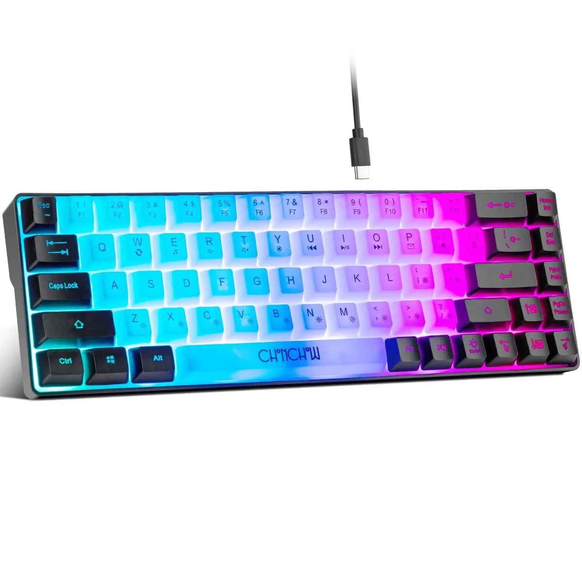  Philips G31a Mini RGB 60% Gaming Keyboard 68 Keys White-Black — product photo