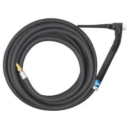 Flexible-neck air-cooled TIG torch with rubber cable, 25 ft, Diamond Grip head