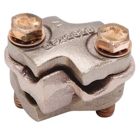 Copper mechanical lug with two hex-head terminals for 3/8 inch stud