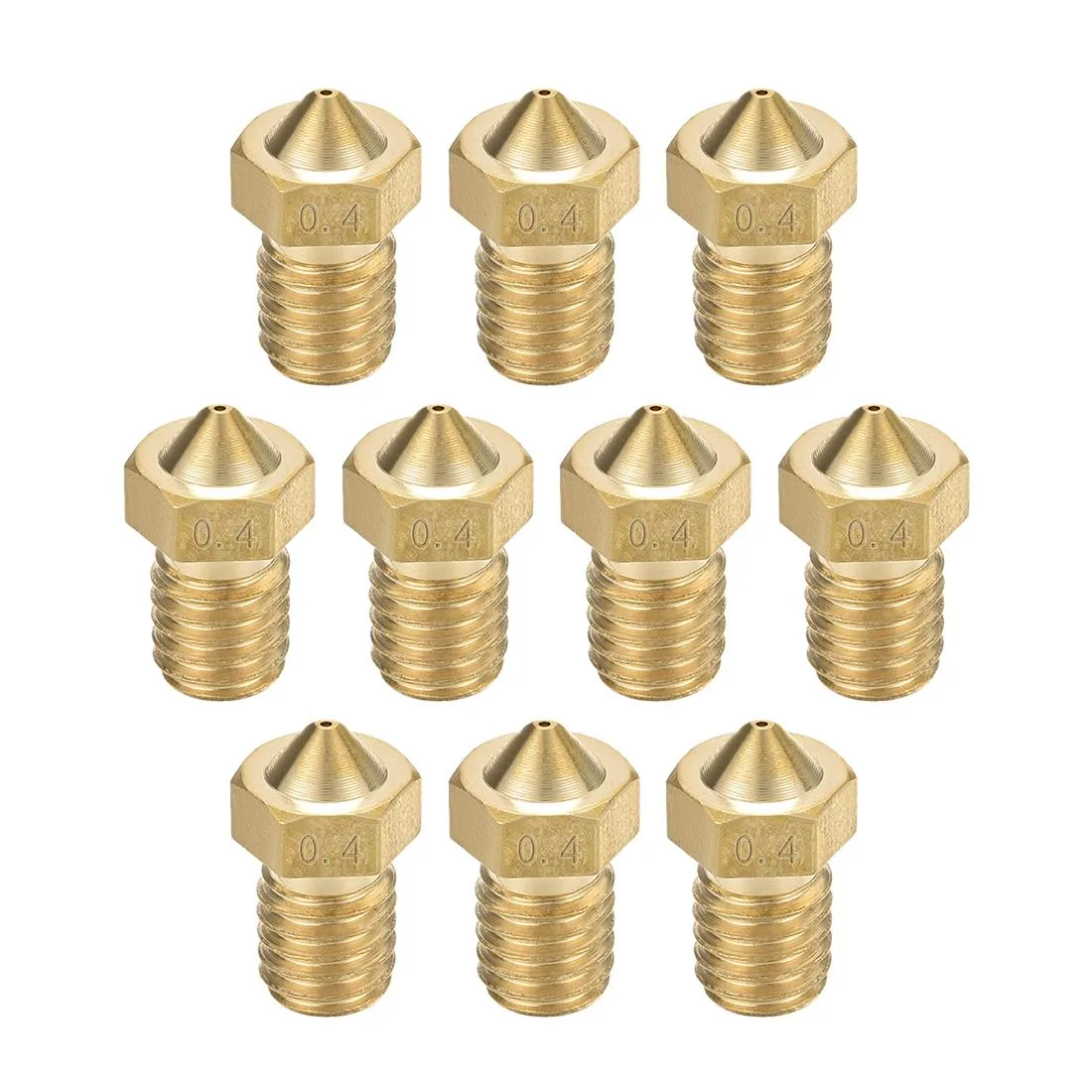 Unique-Bargains Unique-Bargains 0.4mm Brass Nozzle V6 M6 1.75mm 10pcs — product photo