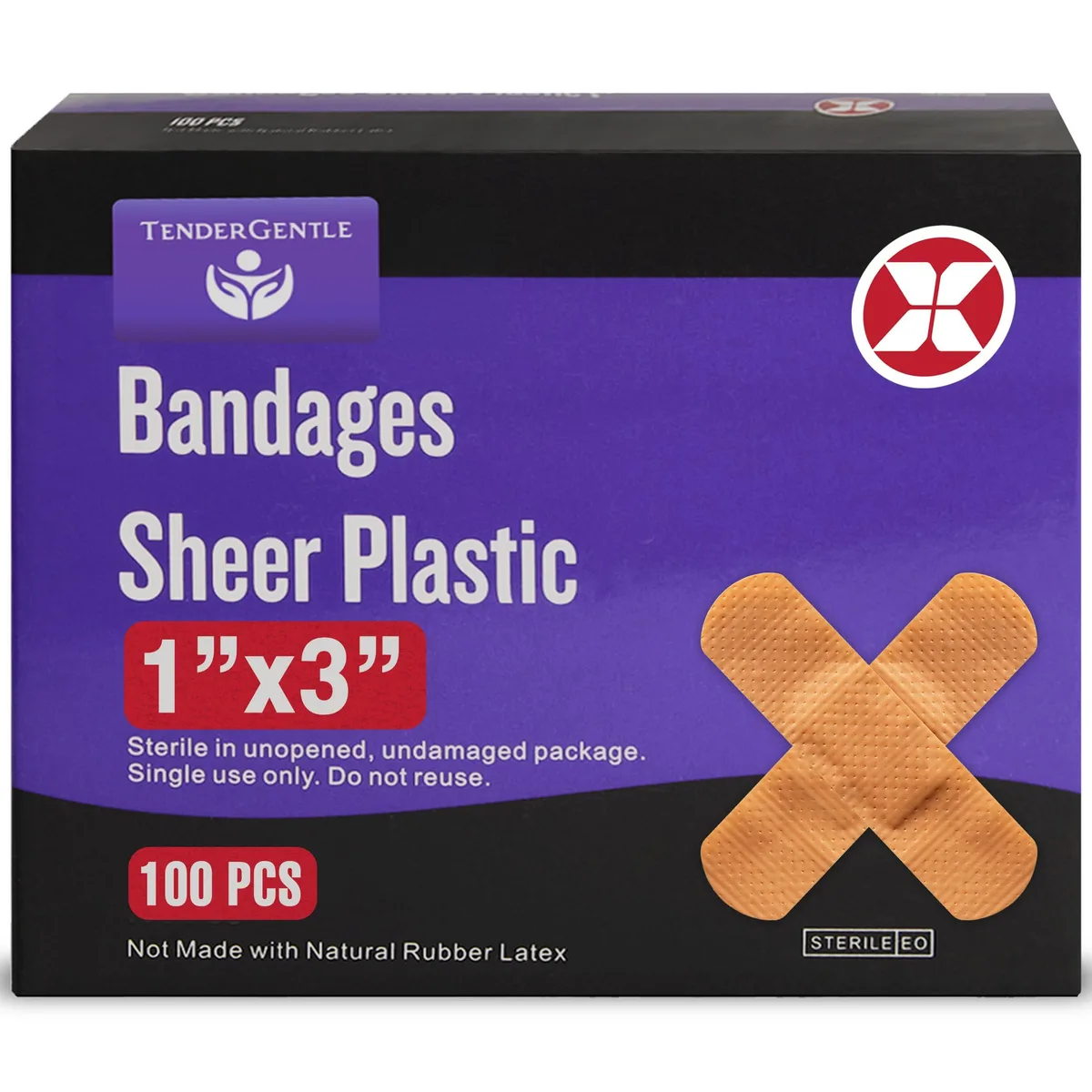  TenderGentle TG-020501 100-count adhesive bandage rescue — product photo