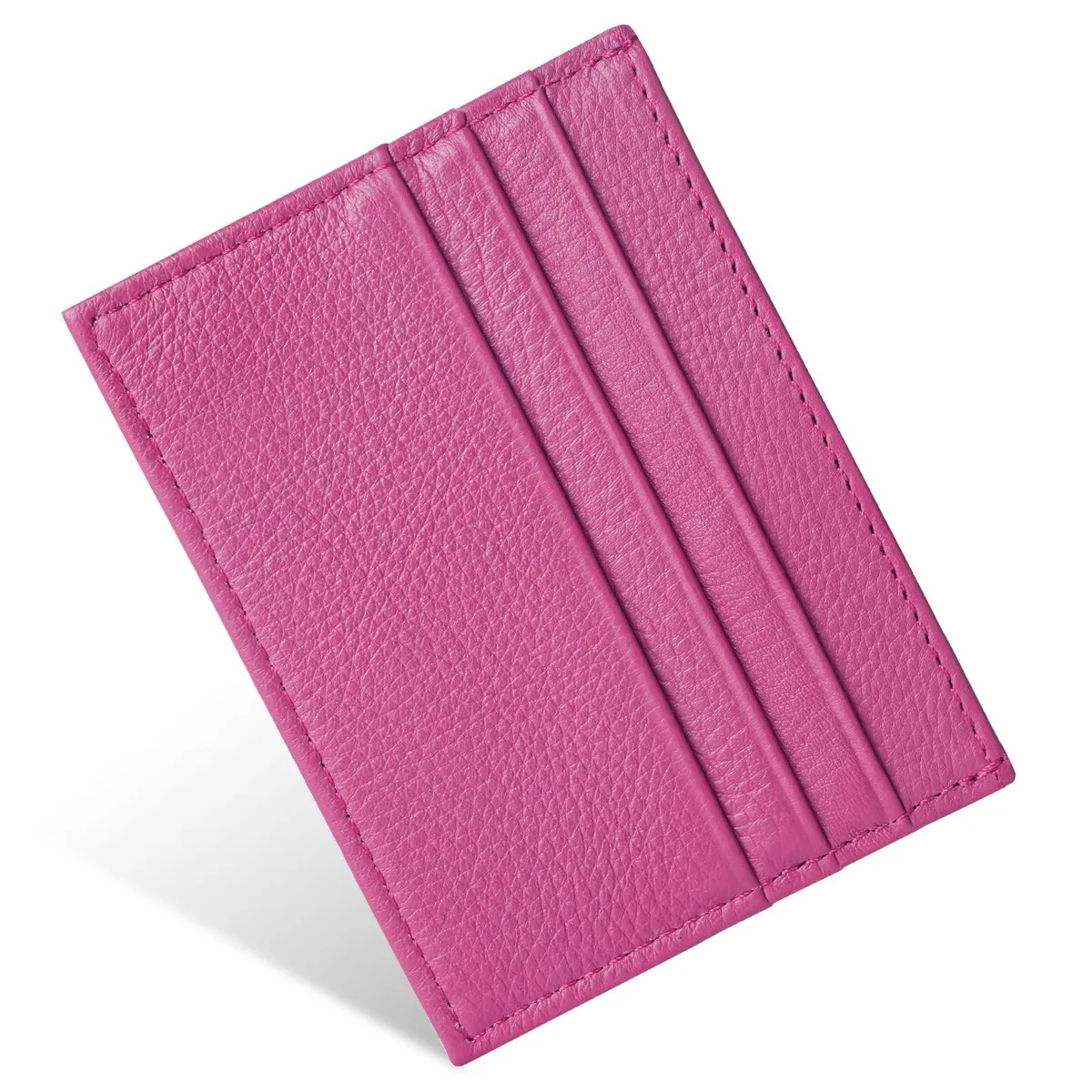  URAQT Leather Wallet RFID Blocking Card Holder Rose Red — product photo