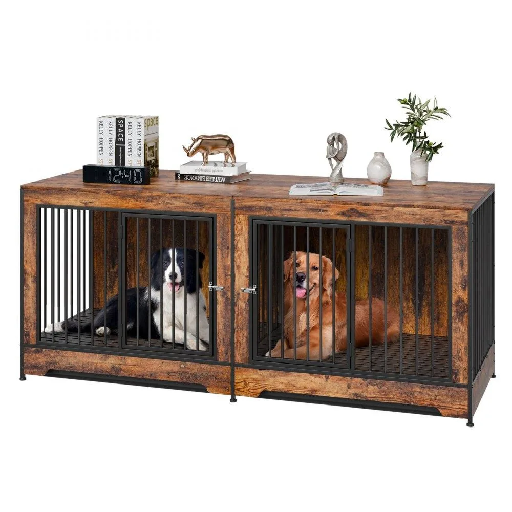 VEVOR VEVOR SS-702 75 in Wooden Dog Kennel with Divider and Tray — product photo