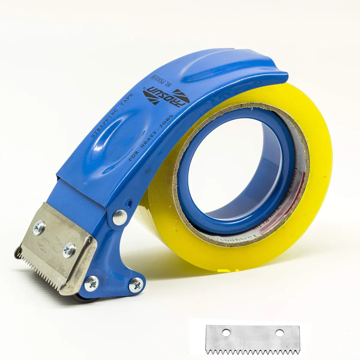 Blue metal handheld tape gun dispenser for 2 inch rolls