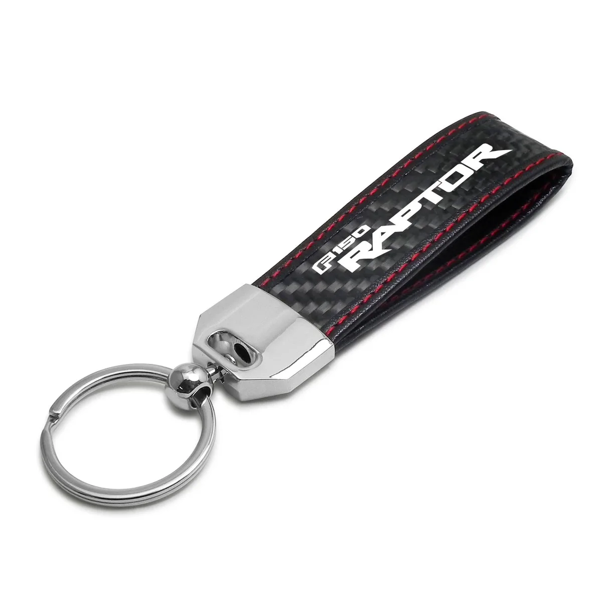 iPick Image, LLC iPick Image, LLC Ford F-150 Raptor 2017+ Carbon Fiber Key Chain Red Stitching — product photo