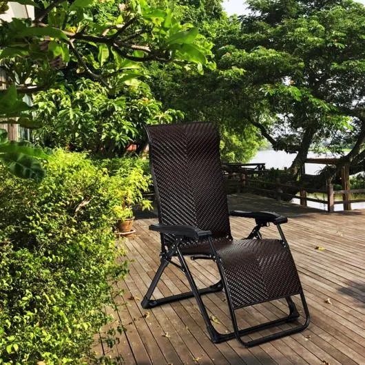 SlickBlue SlickBlue 2-Piece Rattan Zero Gravity Lounge Chair Set — product photo