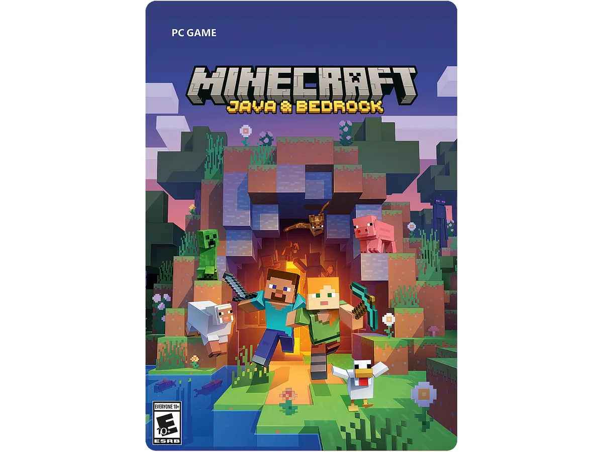 Digital code card for Minecraft Java and Bedrock Edition Windows 10