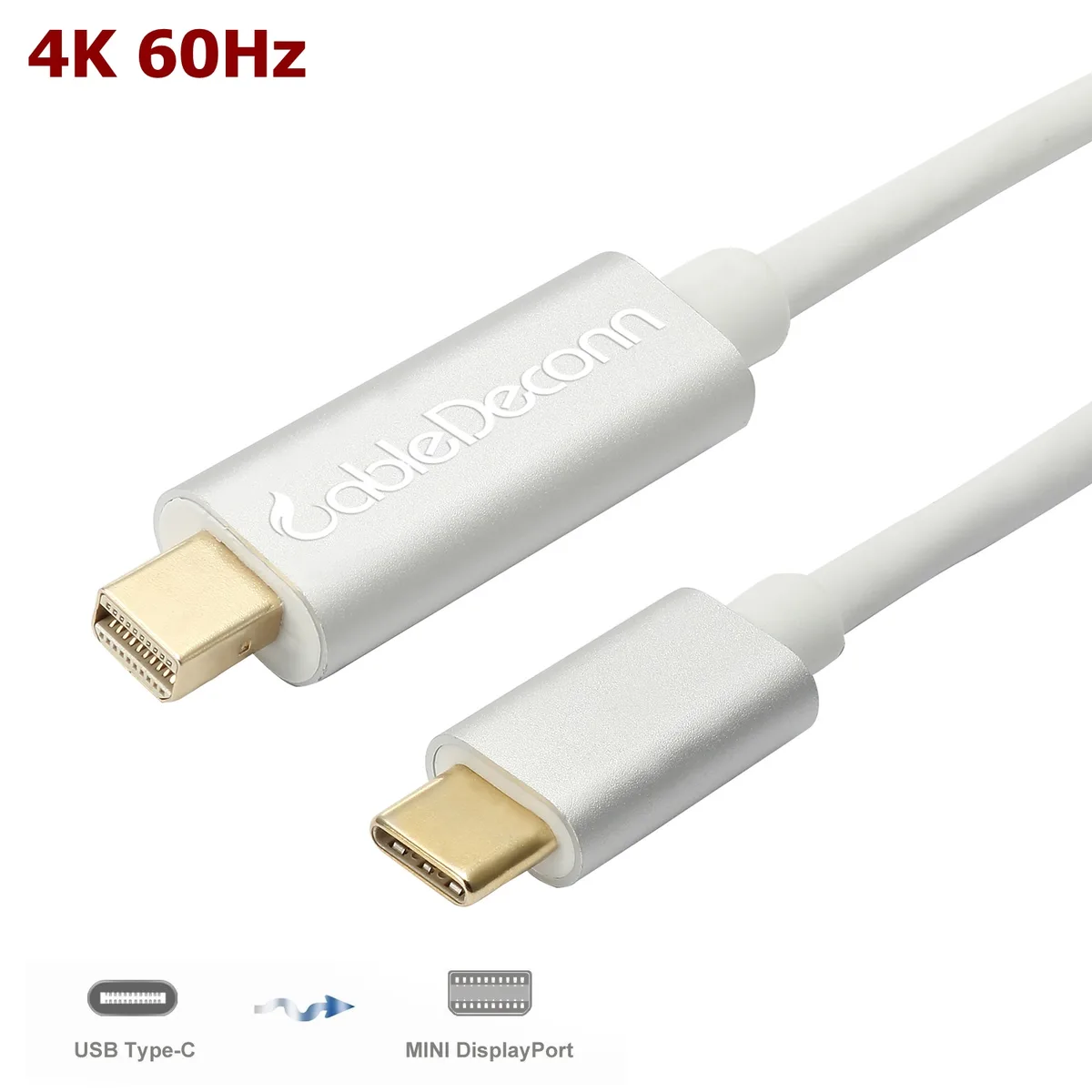 CableDeconn CableDeconn A0303-NEW-SILVER USB-C to Mini DisplayPort Cable — product photo