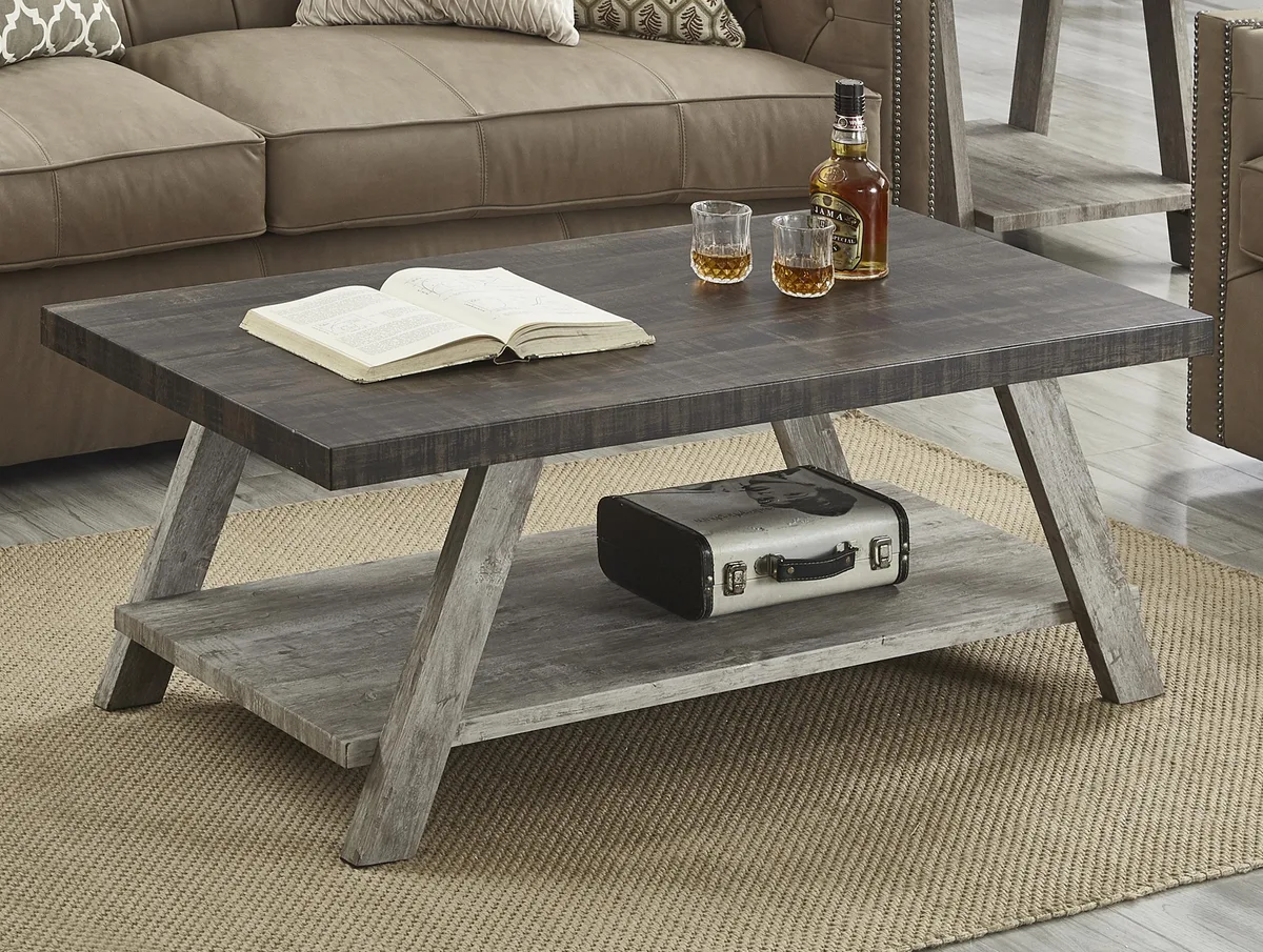 tuphen tuphen Athens Two-Tone Coffee Table Weathered Walnut Gray 48x24x19 — product photo