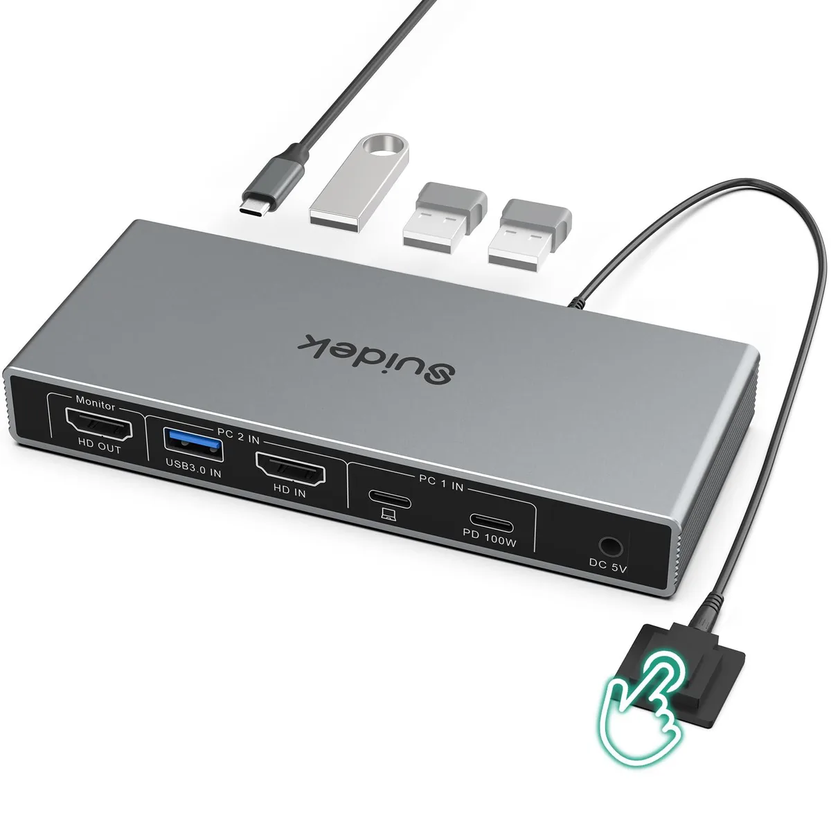  TRENDnet SJW-KM402A USB-C+HDMI KVM Switch 4K@60Hz — product photo
