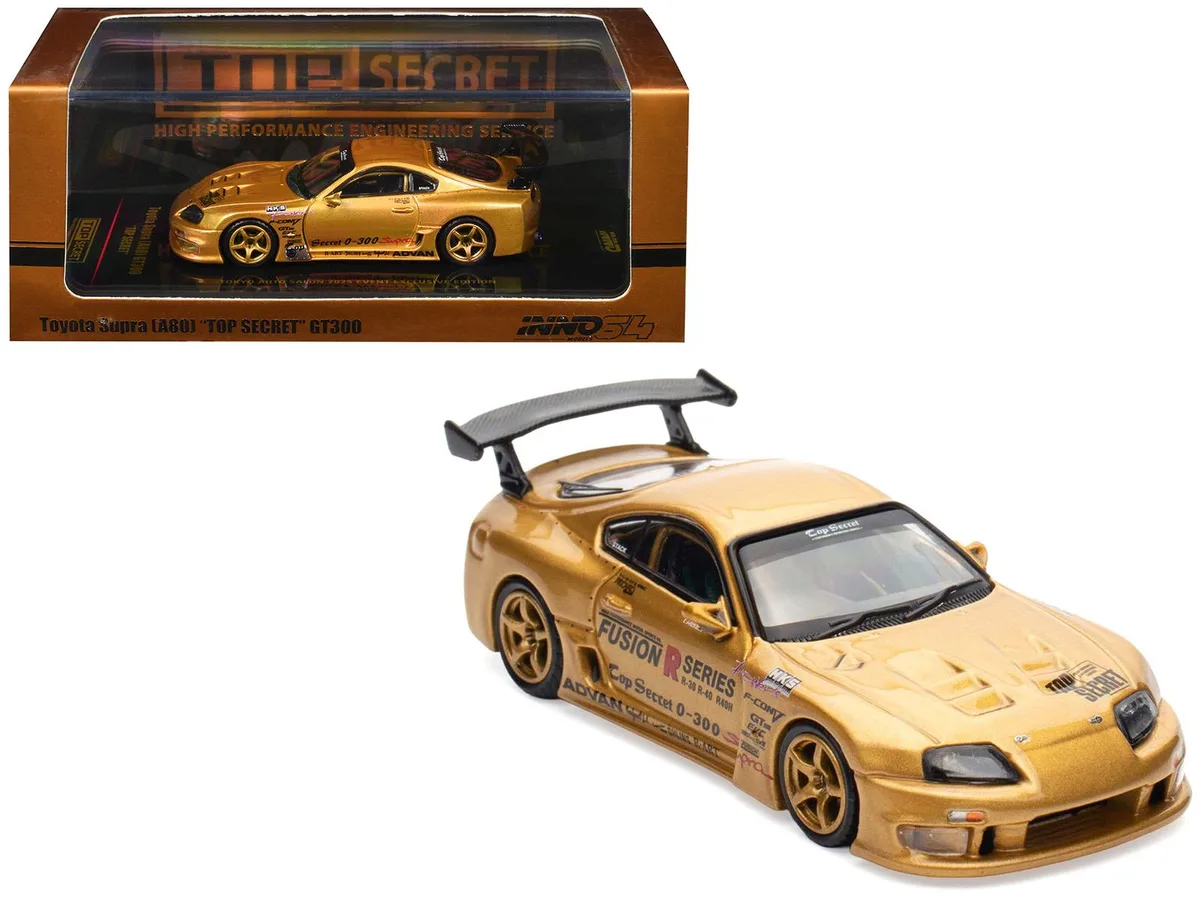 Inno Models Inno Models Toyota Supra A80 GT300 RHD Gold Metallic Tokyo Auto Salon 2025 Exclusive 1/64 — product photo