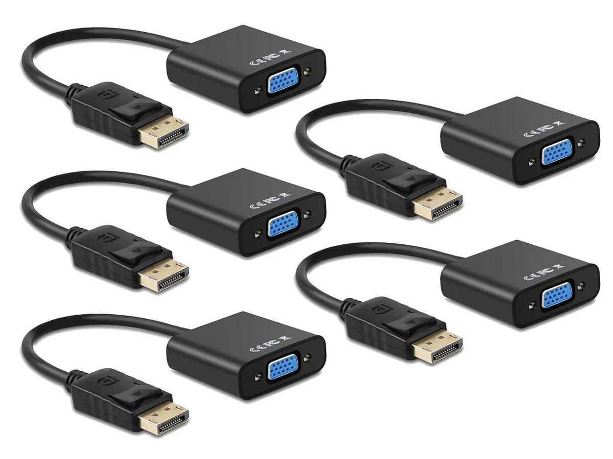 Corn Electronics Corn Electronics DisplayPort Male to VGA Female Adapter 5 Pack — product photo