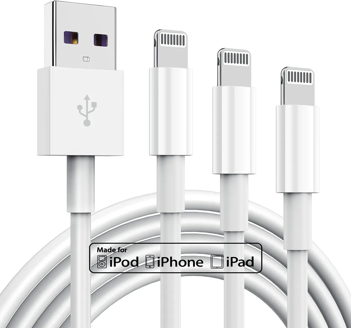 MCHOSE MCHOSE 3 Pack MFi Certified Lightning Cable 6ft 2.4A 480 Mbps — product photo