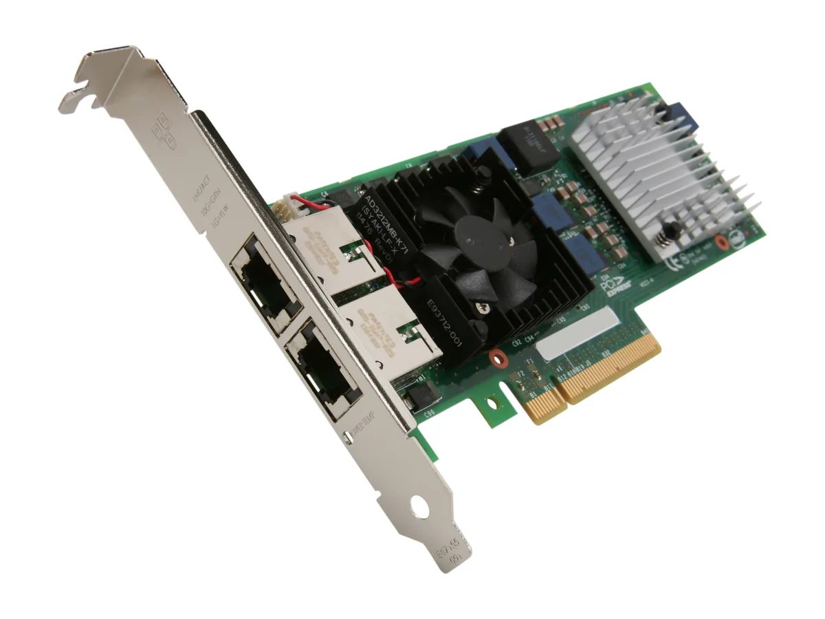 Intel Intel E10G42BT X520-T2 10Gbps dual RJ45 PCIe x8 network card — product photo