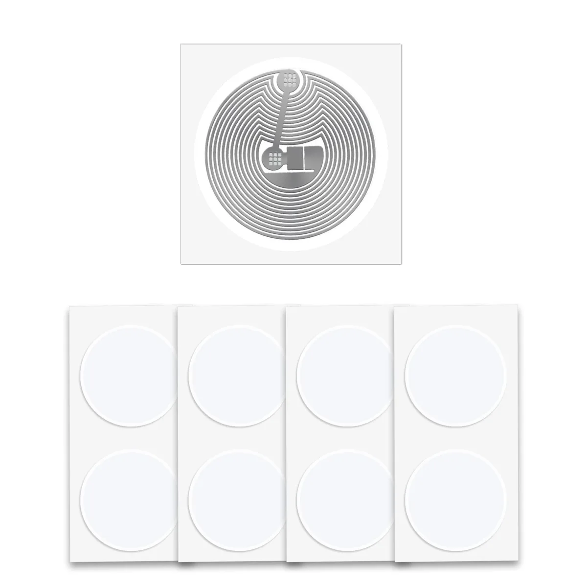 Round pink NFC stickers, 25mm diameter, 20 pieces, thin plastic finish