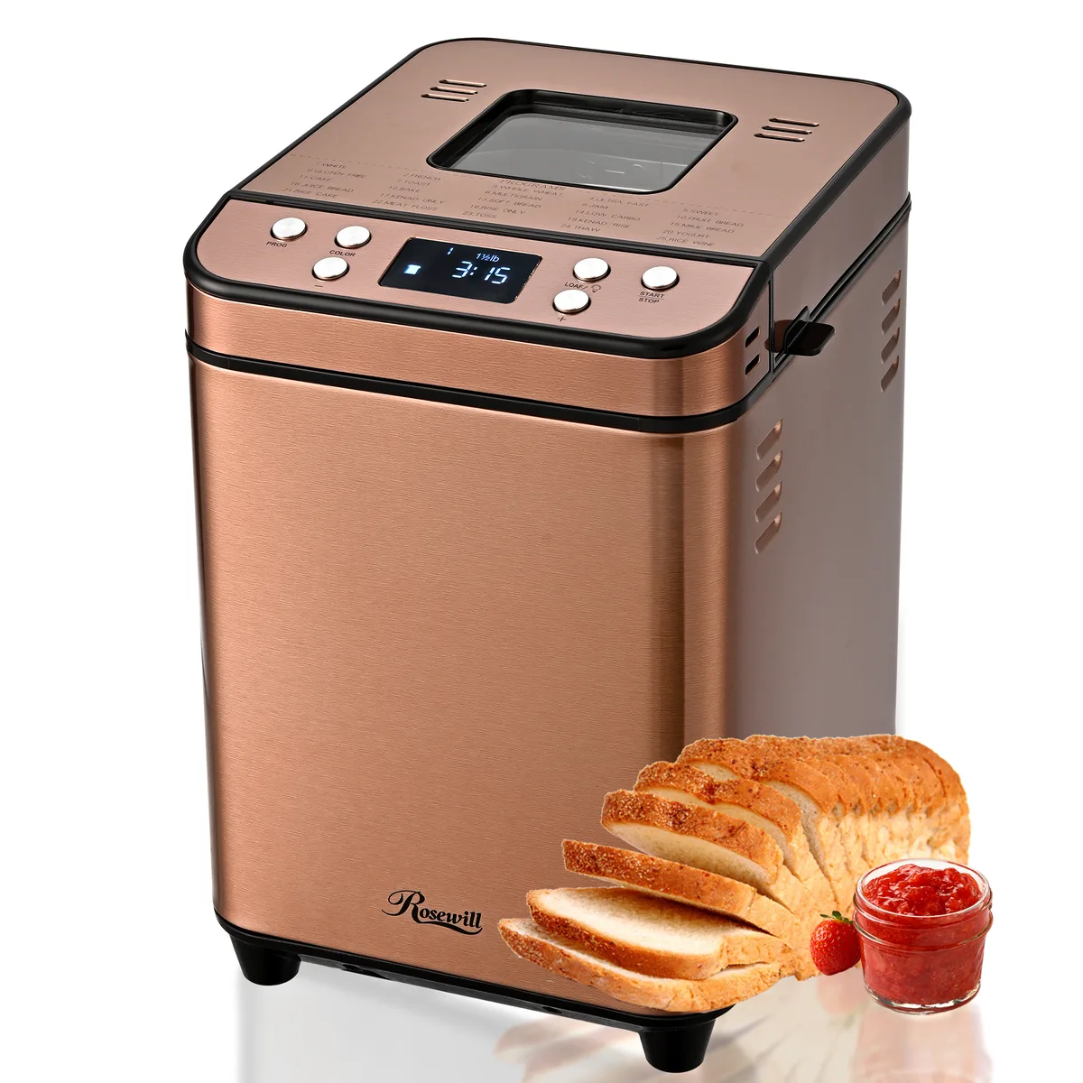 Rosewill Rosewill RHBM-25001GD bread maker 25 programmes 2 lb metallic gold 600 W — product photo