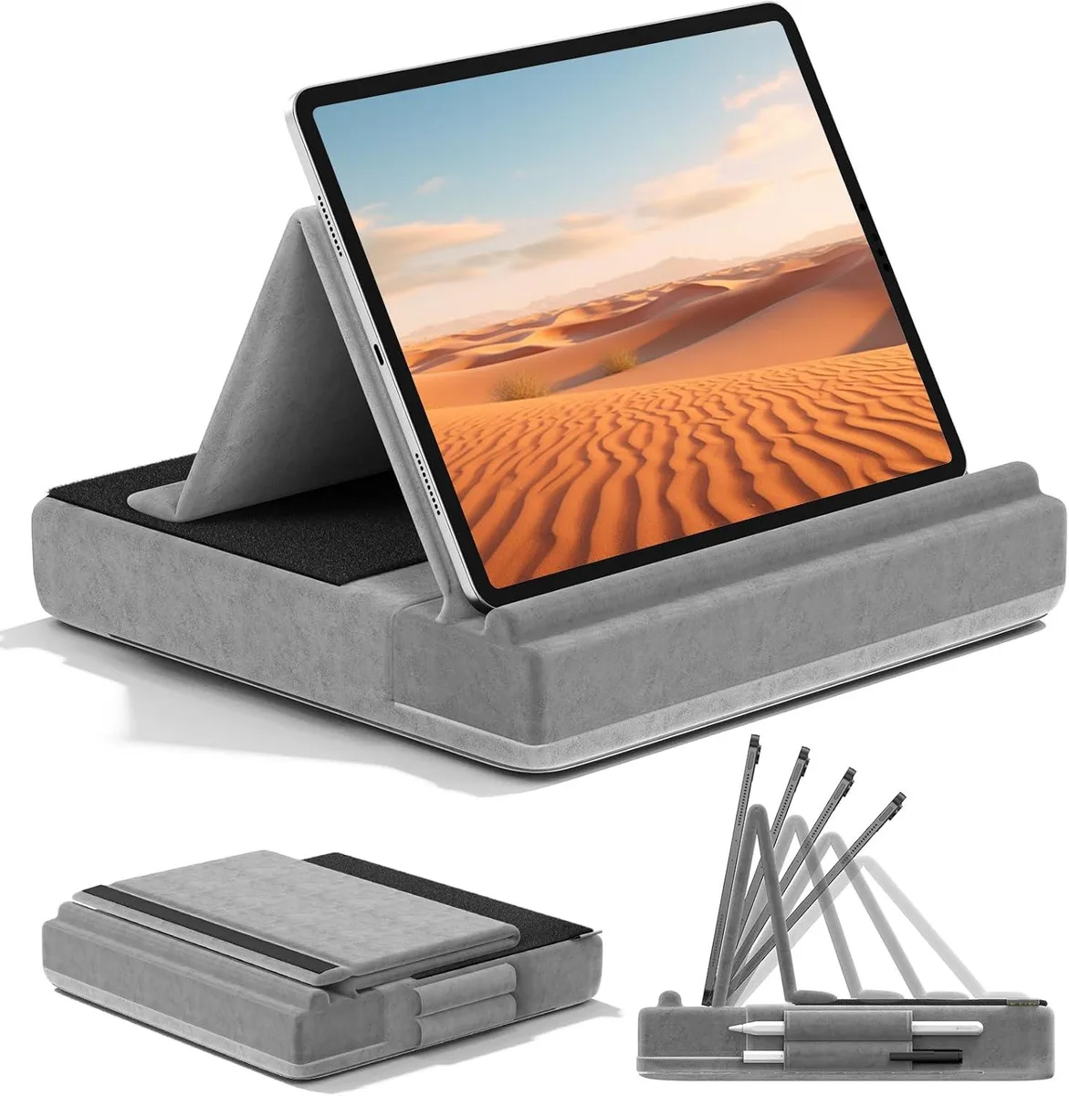 MCHOSE MCHOSE Tablet Pillow Stand Multi-Angle Foldable Soft Pad Dock with Stylus Mount — product photo