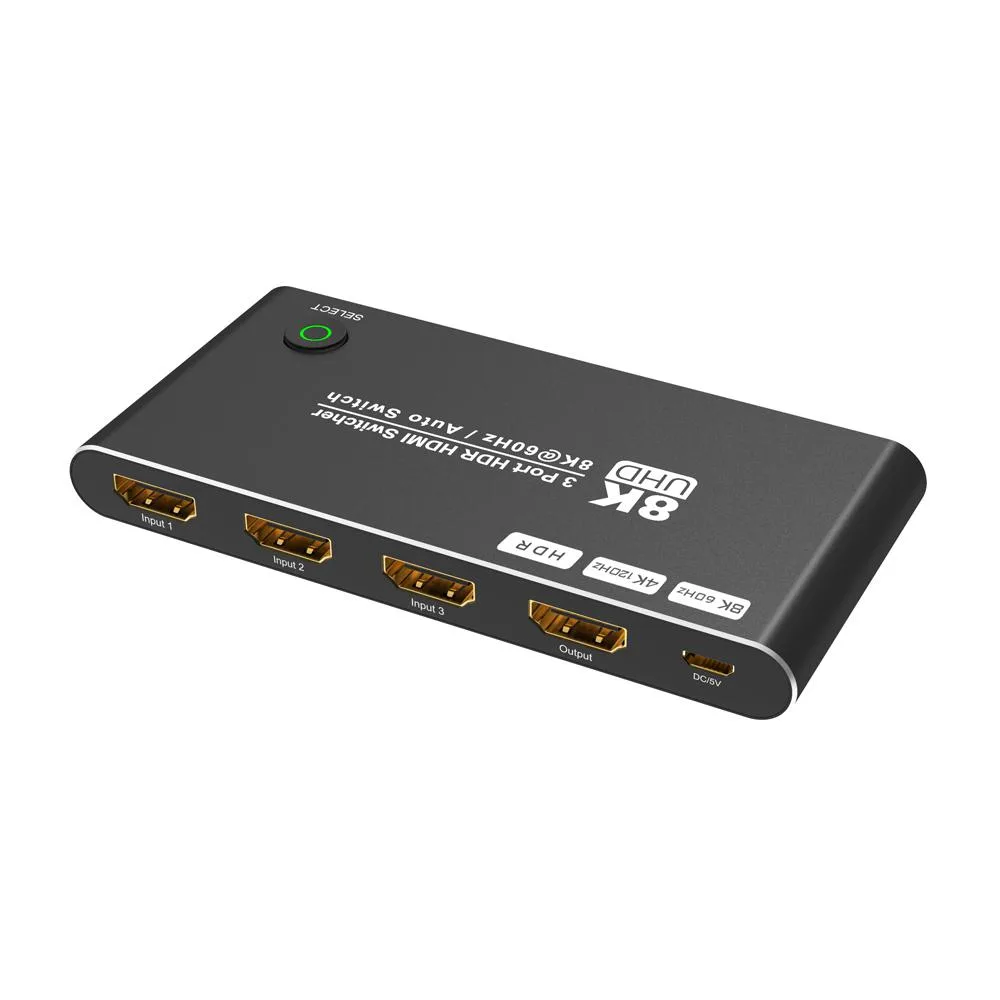 LUOM LUOM TJ-A125 3-port HDMI 2.1 video switch 8K 60Hz 4K 120Hz 48Gbps — product photo