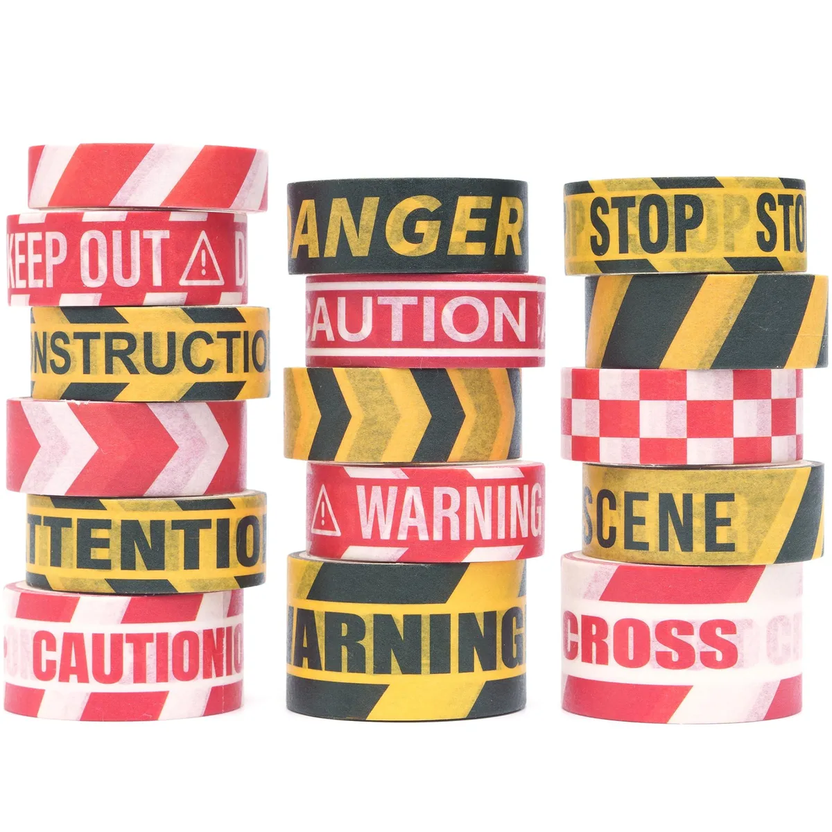 YUBX YUBX Caution Line Washi Tape 16 Rolls Yellow Red — product photo