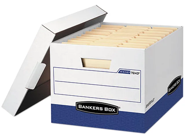 Bankers Box Bankers Box 07243 R-Kive Max Storage Box, Letter/Legal, Locking Lid, 12 Pack — product photo