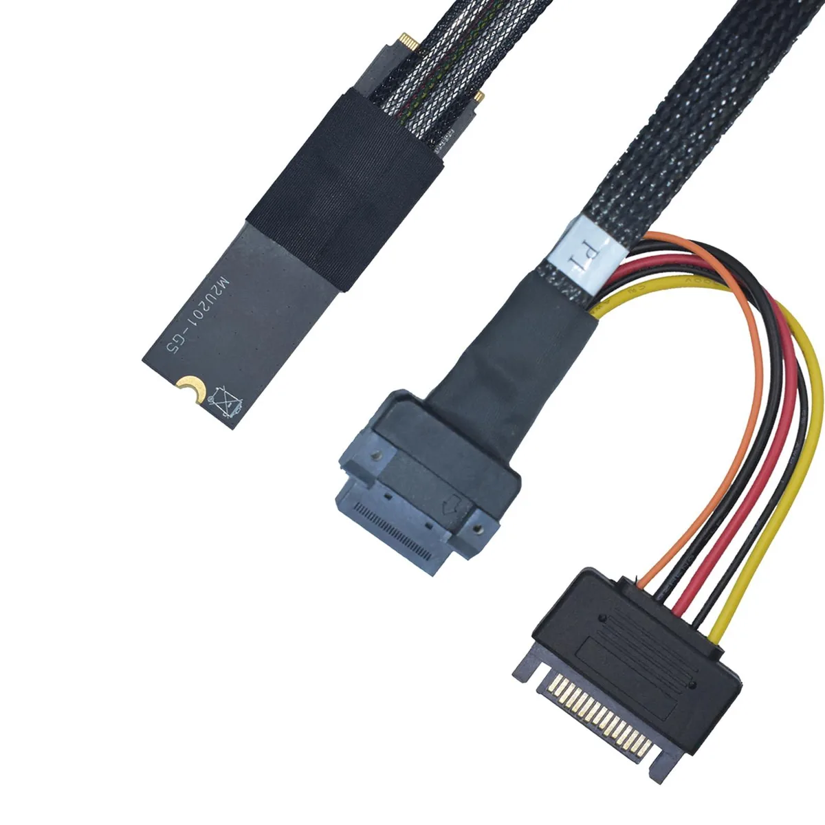 LetLinkSo LetLinkSo LLS-CB-MTED-01 M.2 to EDSFF adapter 1.6 ft 50 cm 32 GT/s 15P SATA power — product photo