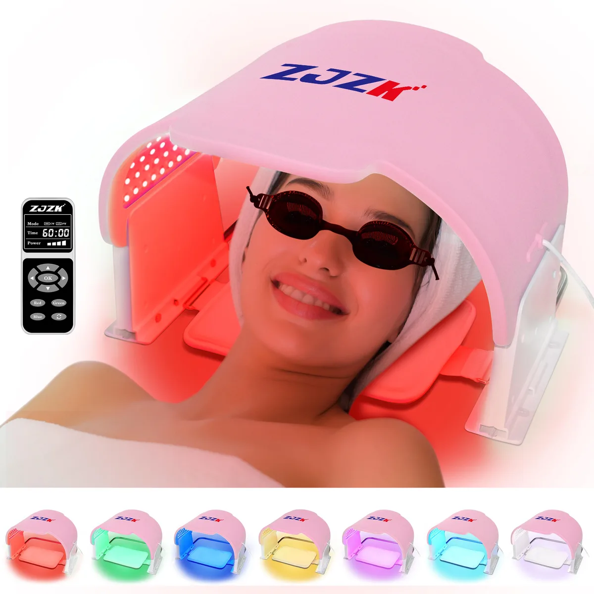 ZJZK ZJZK FT01YE-109 7-Color LED Beauty Mask Pink — product photo