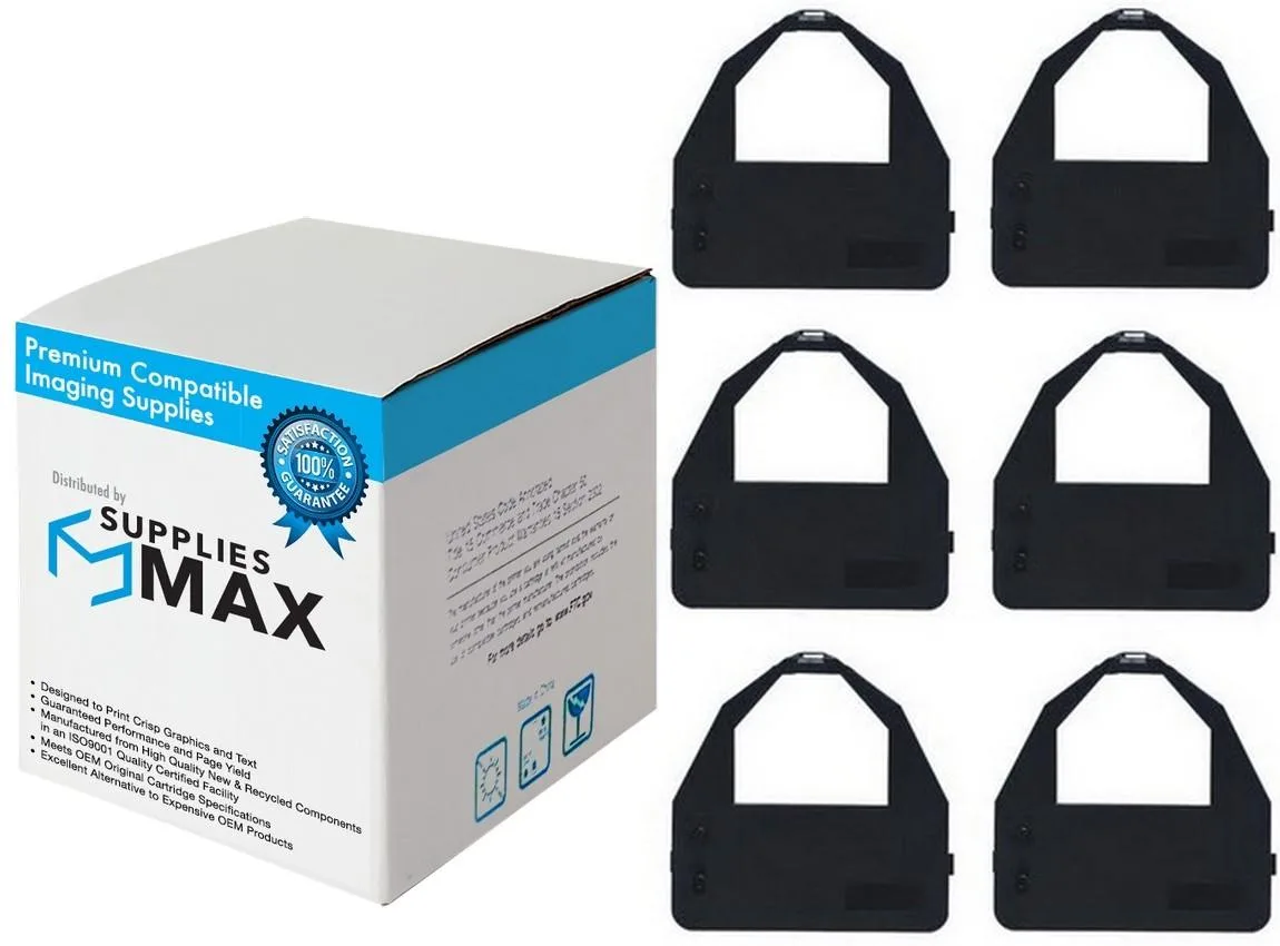 SuppliesMax SuppliesMax ADP 60176-80 Black Printer Ribbon 6 Pack — product photo