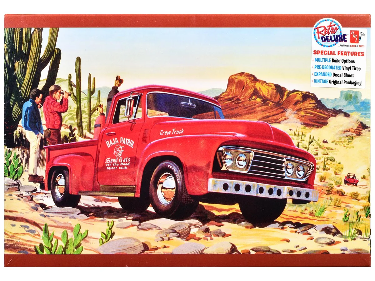 AMT AMT AMT1505 1/25 Scale 1953 Ford Pickup Truck Baja Patrol Model Kit hobby collectible — product photo