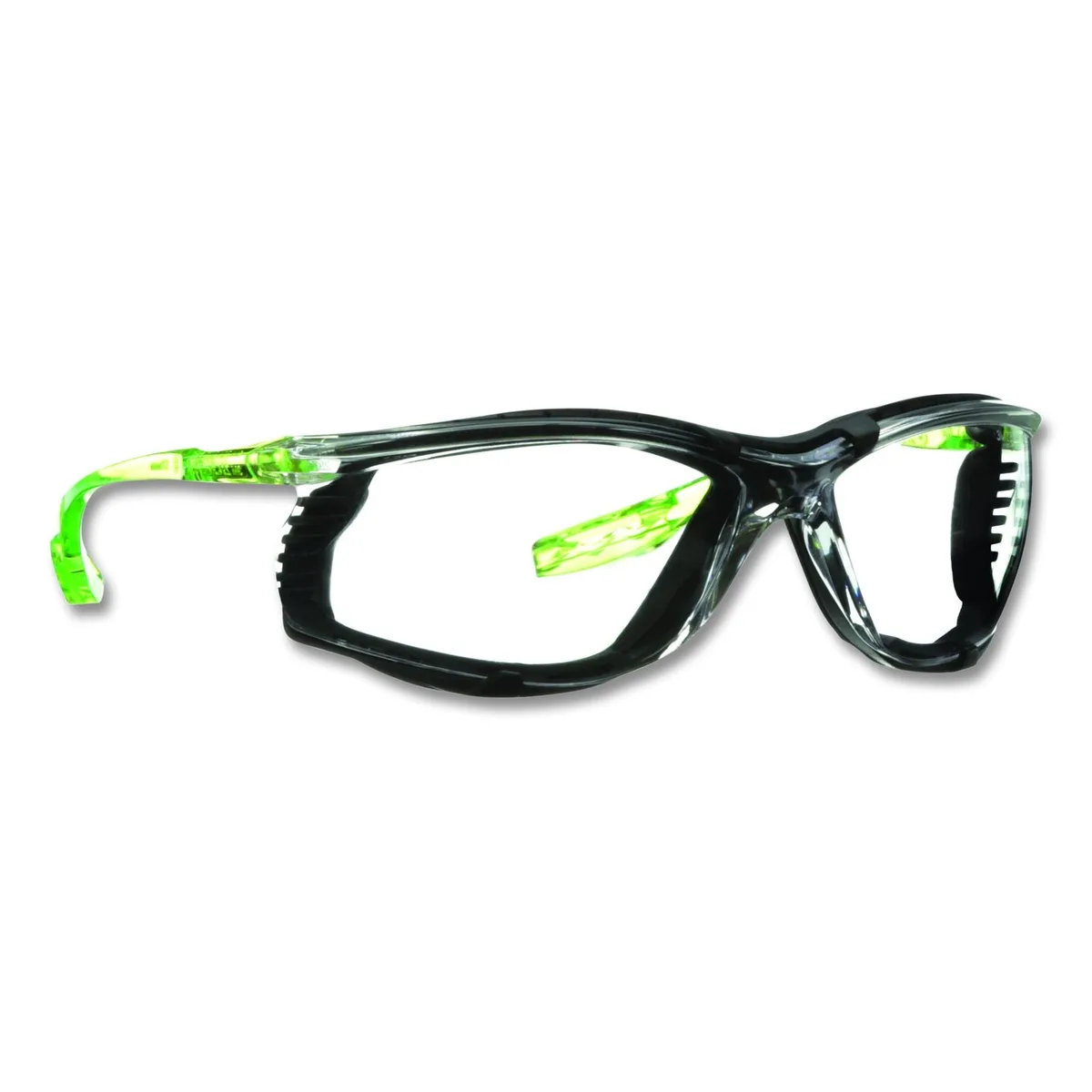 3M Solus CCS frameless clear lens safety glasses with green arms