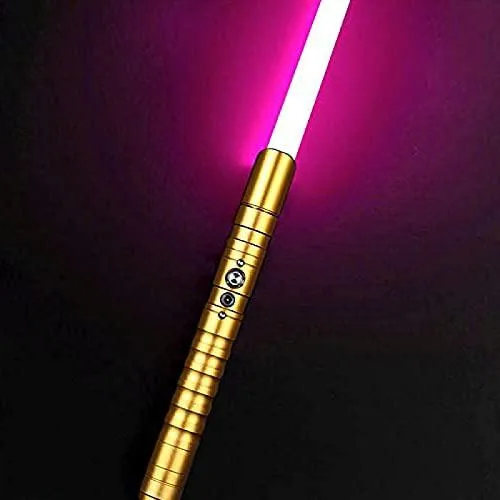 gengyouyuan gengyouyuan Lightsaber GoldenHandle-pinkLight 11 Color 27cm Hilt 1200mAh — product photo