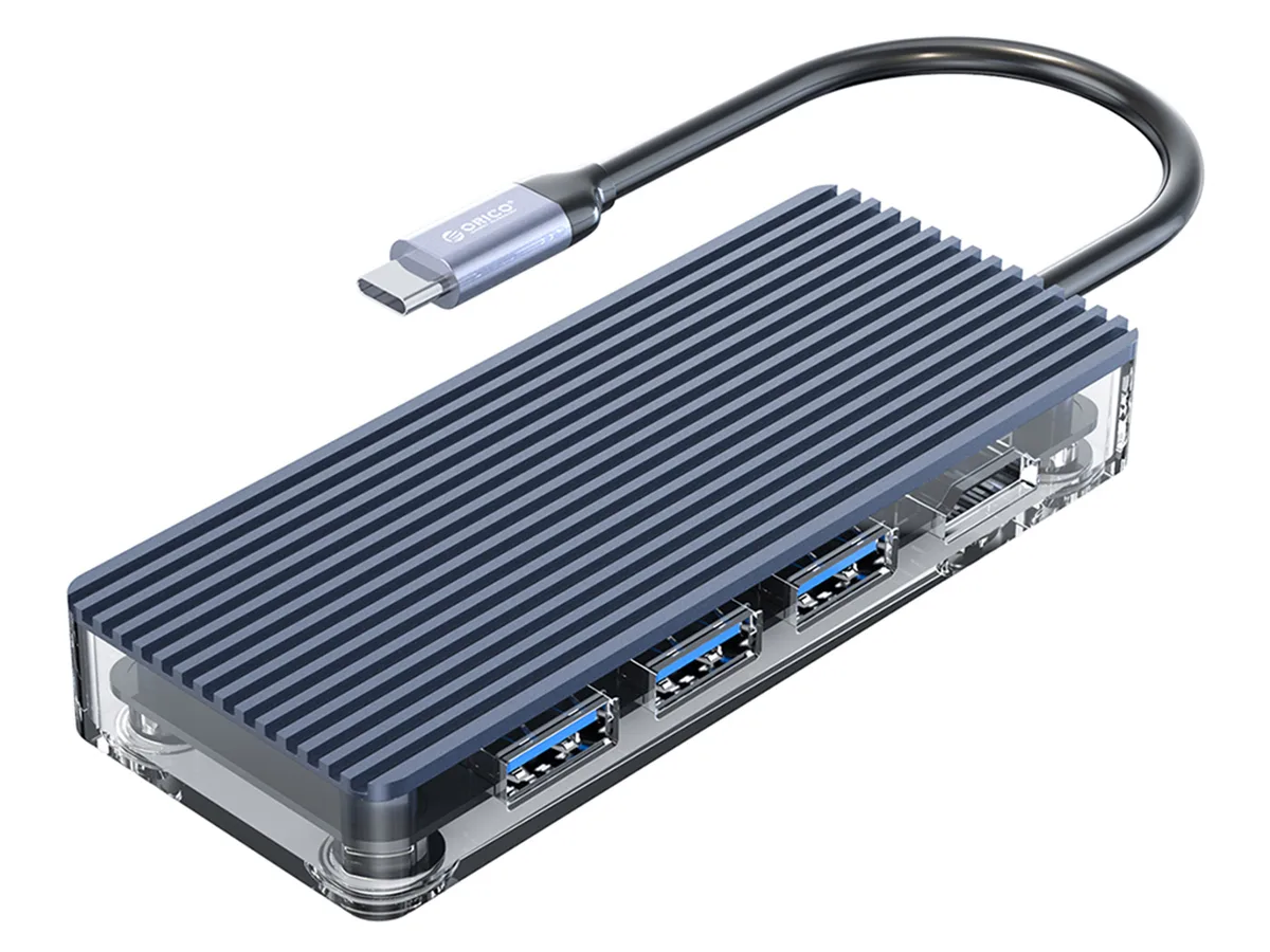 Orico Orico 6-in-1 USB-C Docking Station Gray 3x USB 3.0 4K HDMI SD/TF — product photo