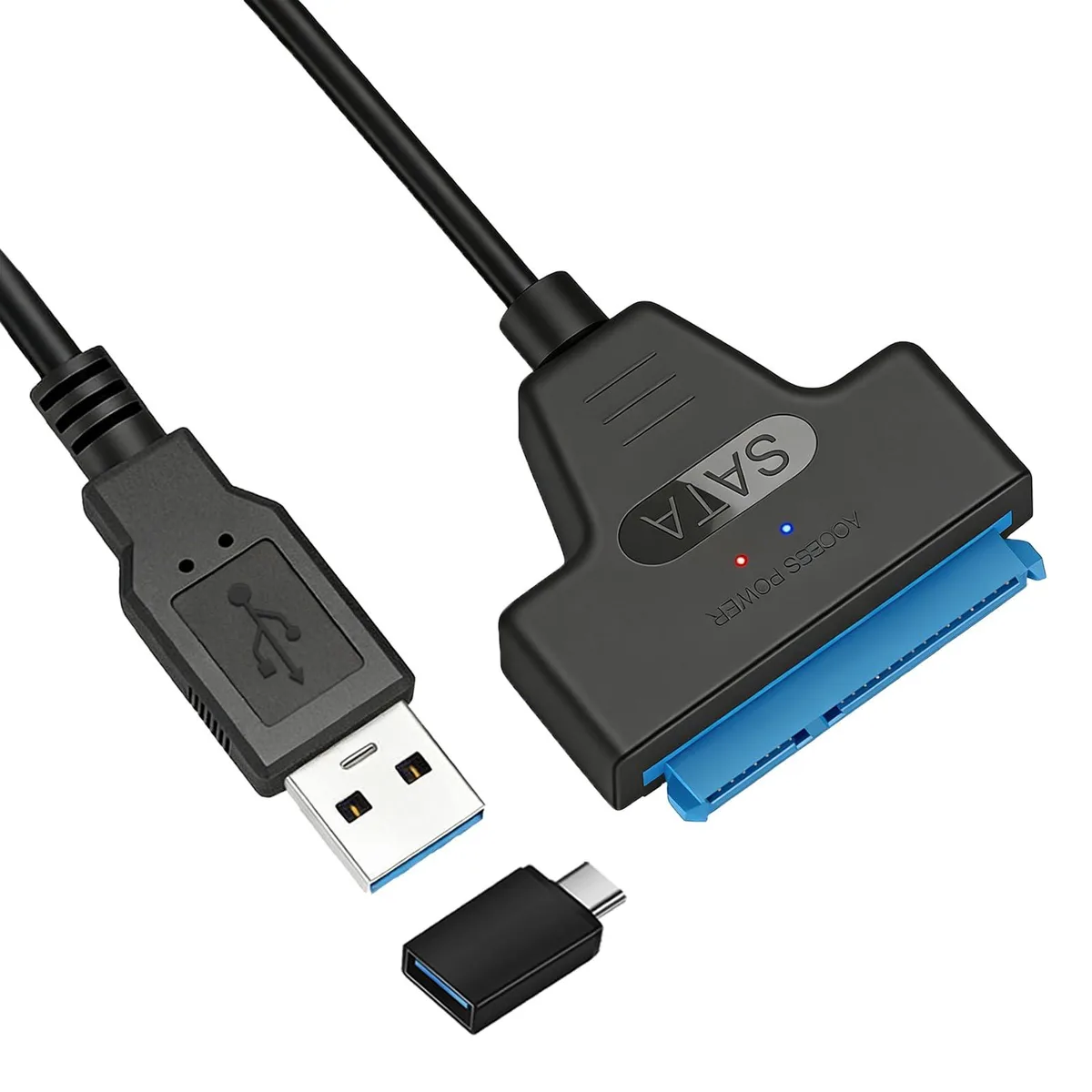  Garrulax SataB59 SATA to USB 3.0 adapter cable 2.5 inch 5Gbps Type-A black .8ft — product photo