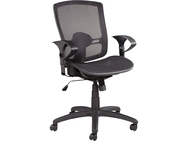 Alera Alera ALEET4218 Etros Mesh Mid-Back Synchro Tilt Chair, Black — product photo
