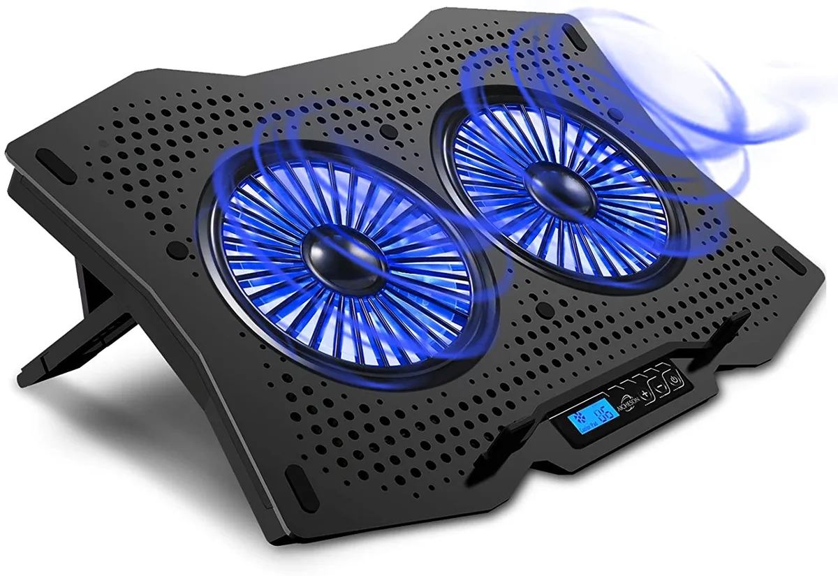 THE ORDINARY THE ORDINARY Laptop Cooling Pad 15.6"‑17.3" Metal Panel 2 Big Turbofans — product photo