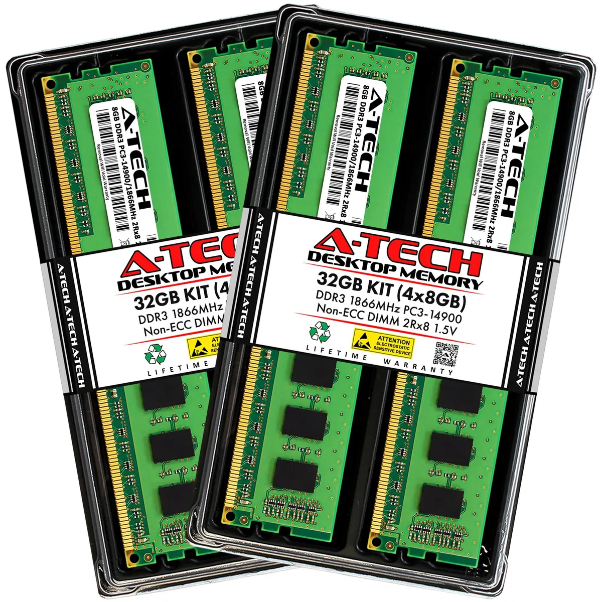 A-Tech A-Tech 32GB (4x8GB) DDR3 1866MHz CL13 1.5V 240-Pin Desktop RAM — product photo