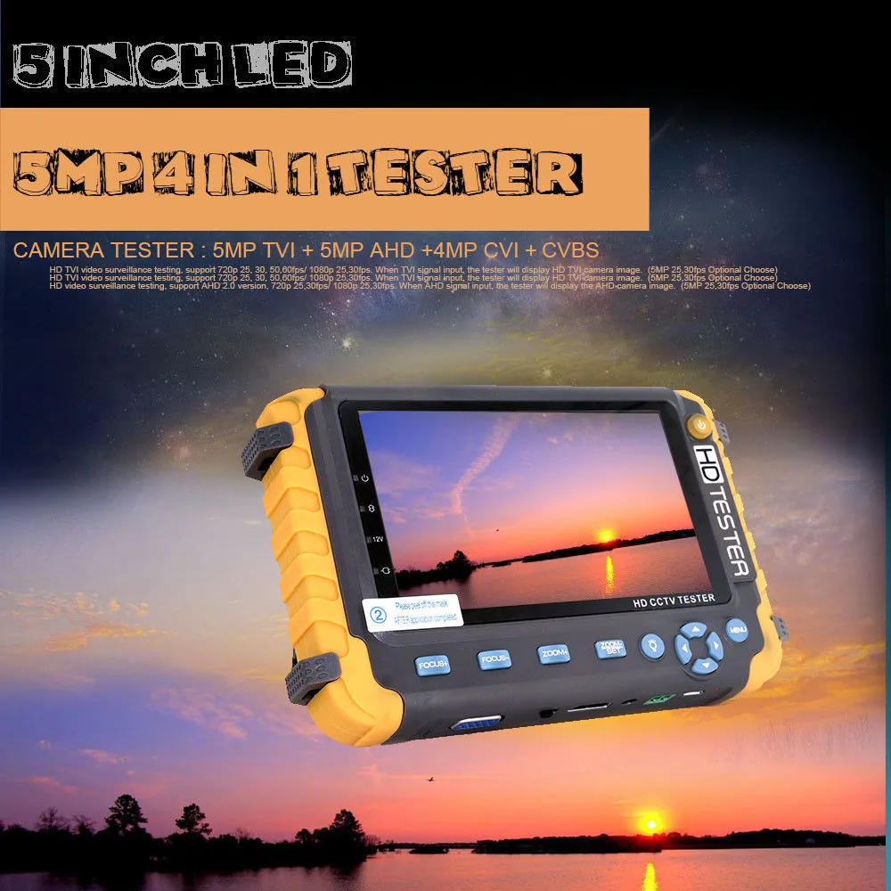 DiySecurityCameraWorld DiySecurityCameraWorld 5 Inch CCTV Tester 5MP 4-in-1 Monitor — product photo