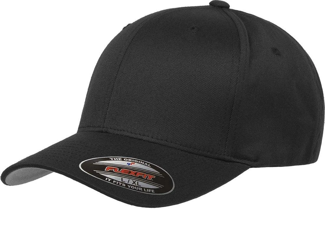  Flexfit 6277 Wooly Combed Twill Fitted Cap Black Large/X-Large — product photo