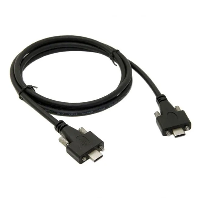 SHENZHEN JIMIER ELECTRONICS CO,. LTD. SHENZHEN JIMIER USB 3.1 Type-C Dual M2 Screw Locking 10Gbps 1.2m Panel Mount Cable — product photo