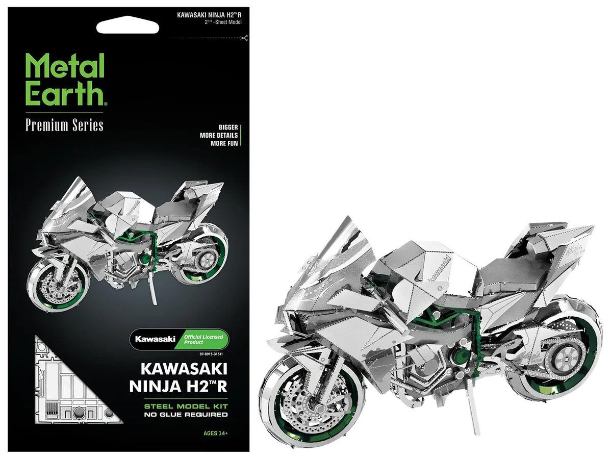 Metal Earth Metal Earth Kawasaki Ninja H2R Motorcycle Expert Difficulty Steel Model Kit hobby collectible — product photo