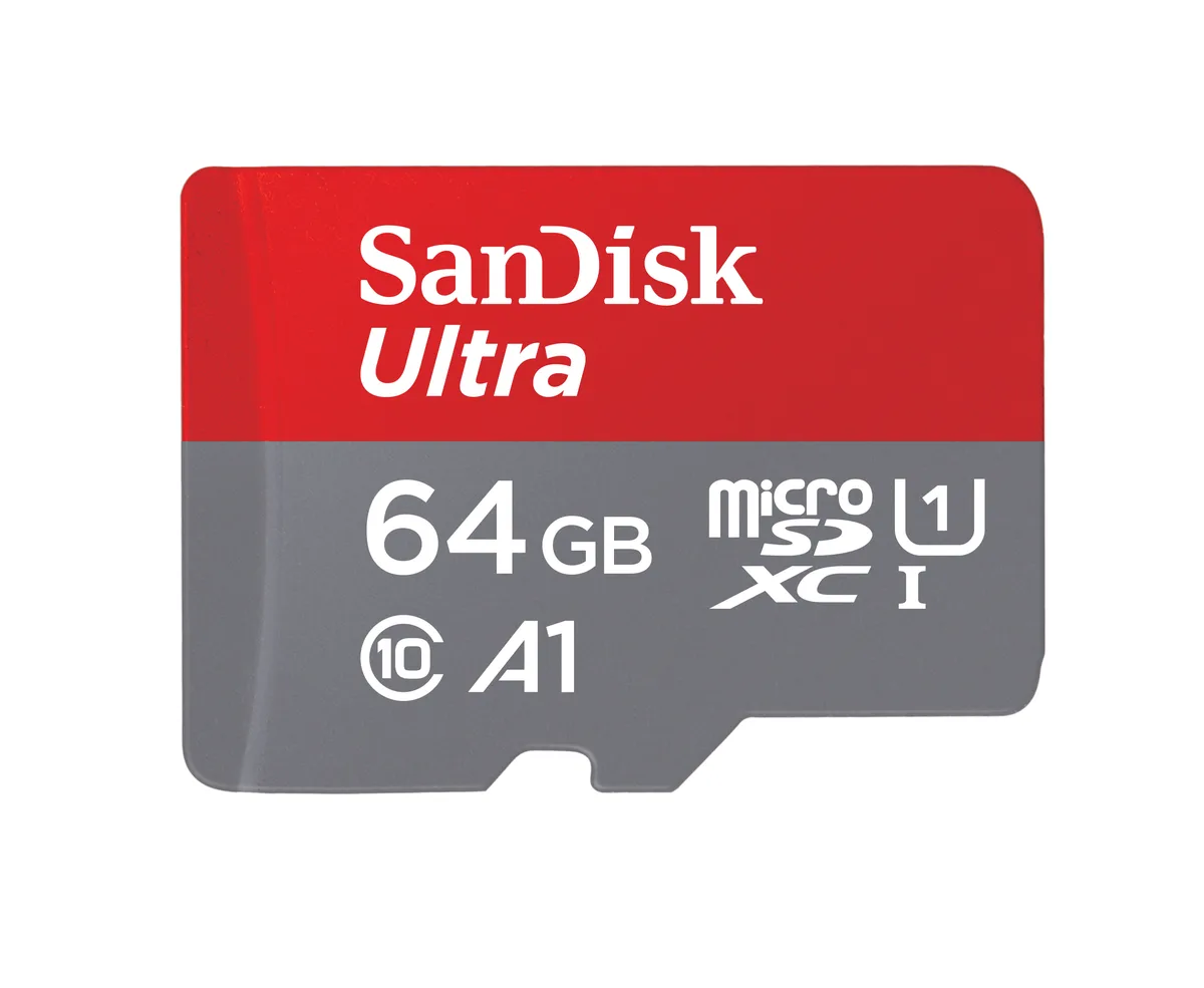 SanDisk SanDisk SDSQUAB-064G-GN6MA 64GB microSDXC memory card — product photo