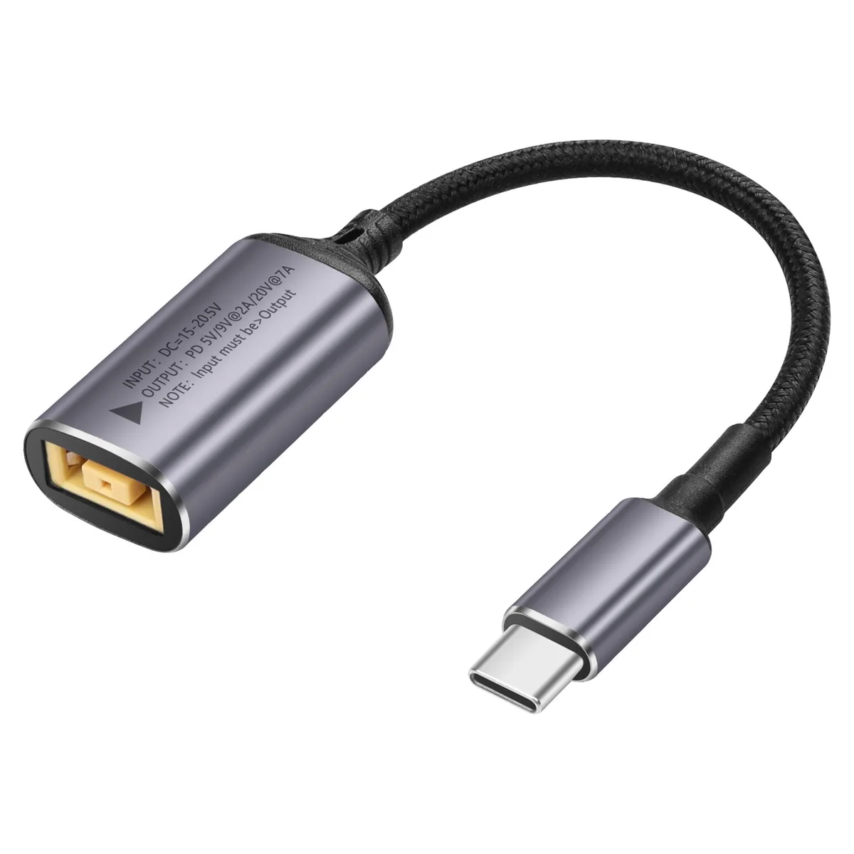 BUCIER BUCIER PD 140W Slim Tip Square Female to USB C Male Cable 17.4cm — product photo