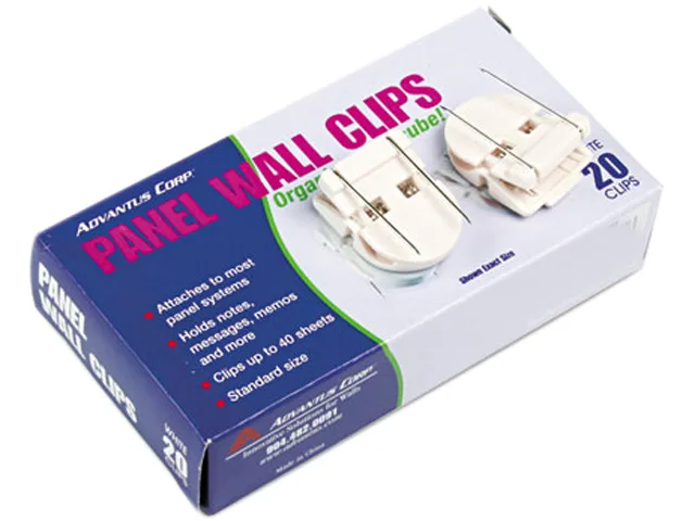 Advantus Advantus 75301 Panel Wall Clips Standard White 20 Pack — product photo