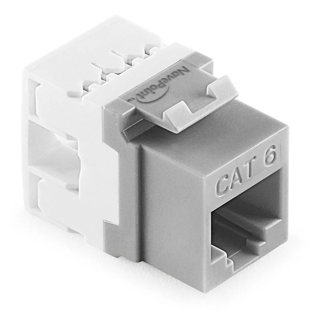 NavePoint NavePoint Cat6 Keystone Jack 180° Type 110 Gray 25-Pack — product photo