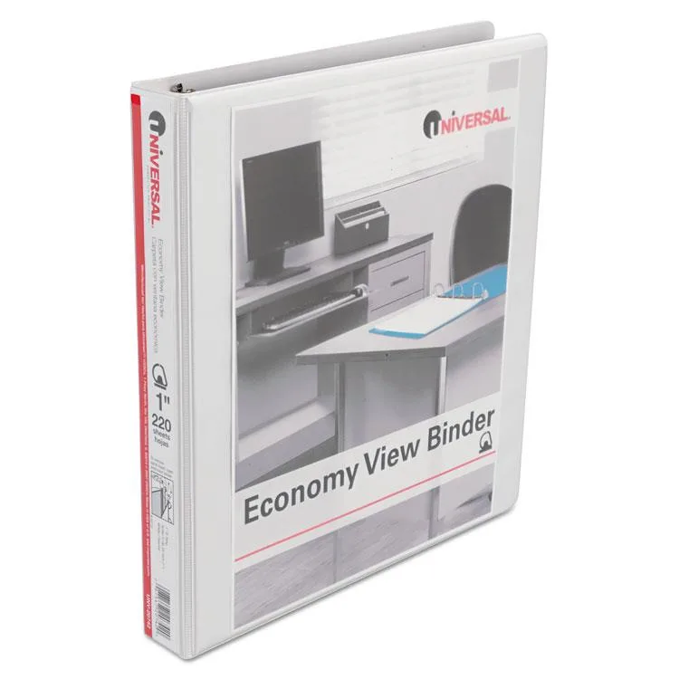 UNIVERSAL OFFICE PRODUCTS UNIVERSAL OFFICE PRODUCTS Slant-Ring Economy View Binder 1" White 4-Pack 20742PK — product photo