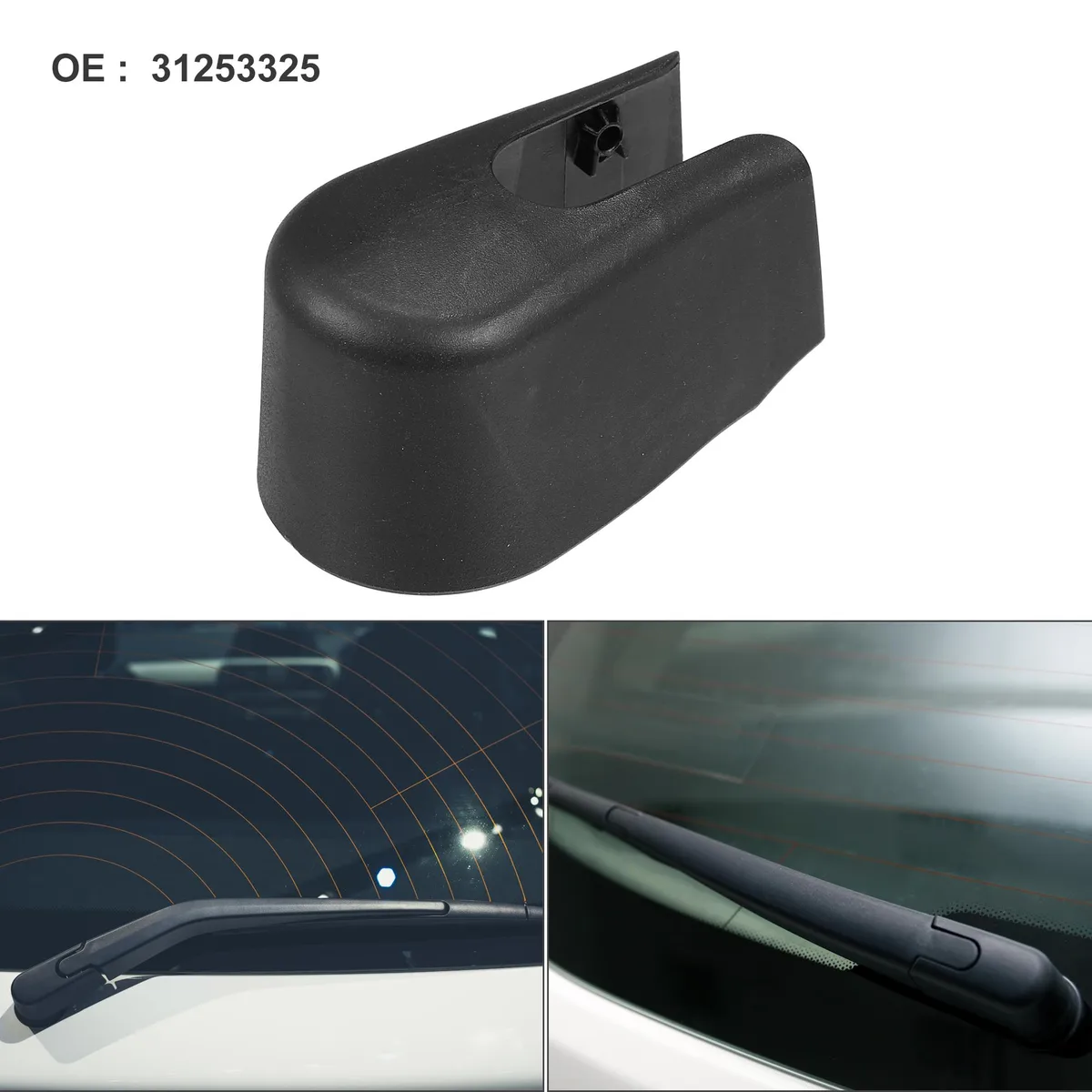 Unique-Bargains Unique-Bargains Rear Wiper Arm Nut Cover Cap Black 67x42mm OE 31253325 — product photo