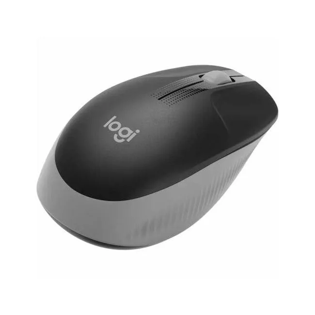 Charcoal full-size wireless mouse with contoured shape